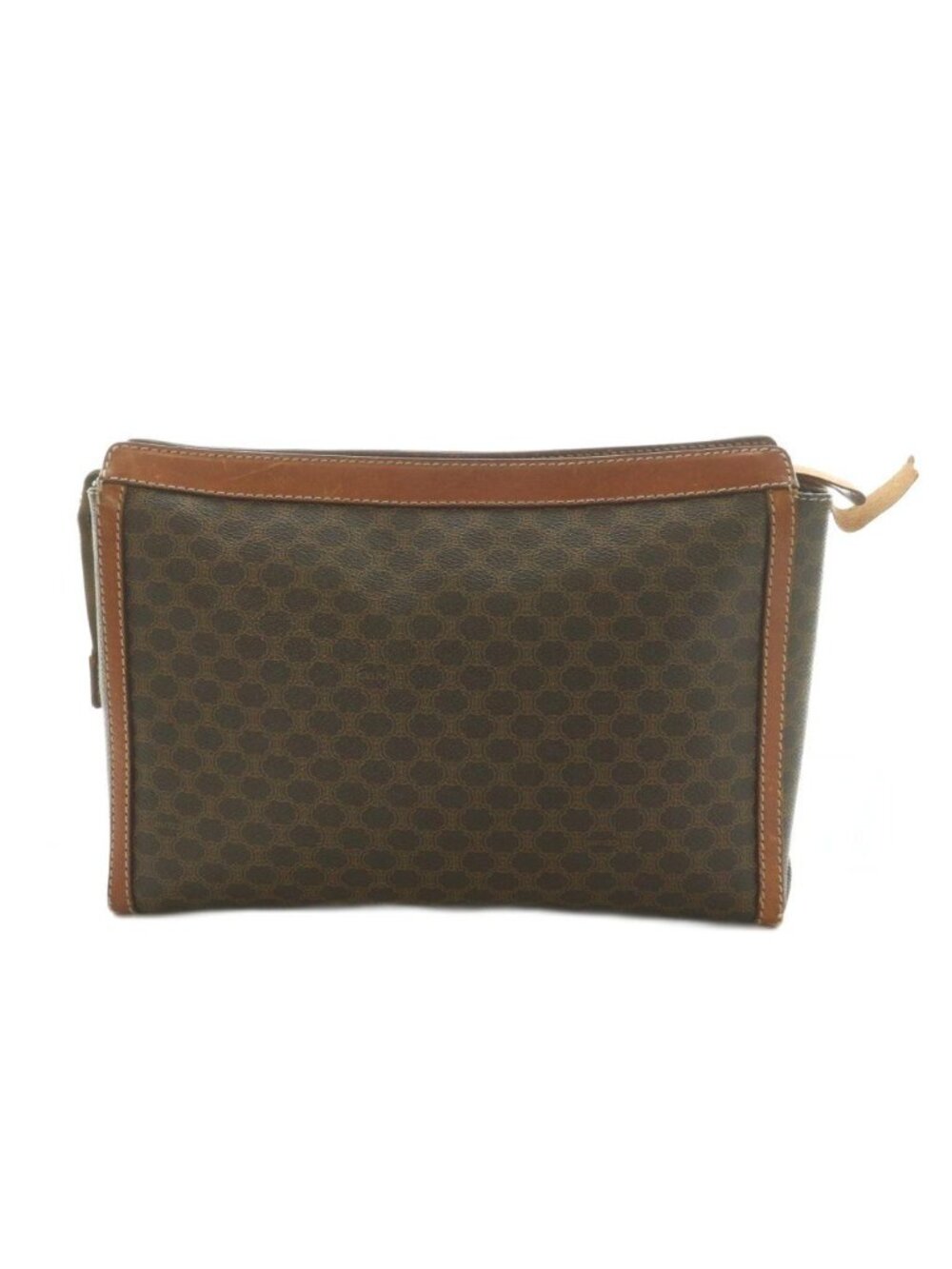 Celine Clutch Leather Macadam Pattern Brown - Picture 2 of 8